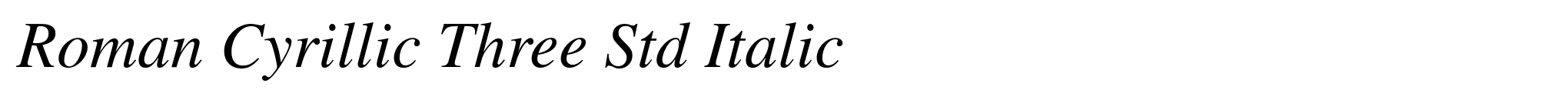 Roman Cyrillic Three Std Italic image